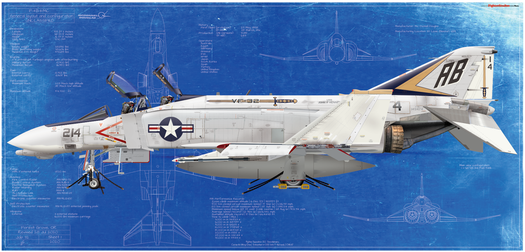 F-4B Phantom II Fighter Squadron Thirty Two 